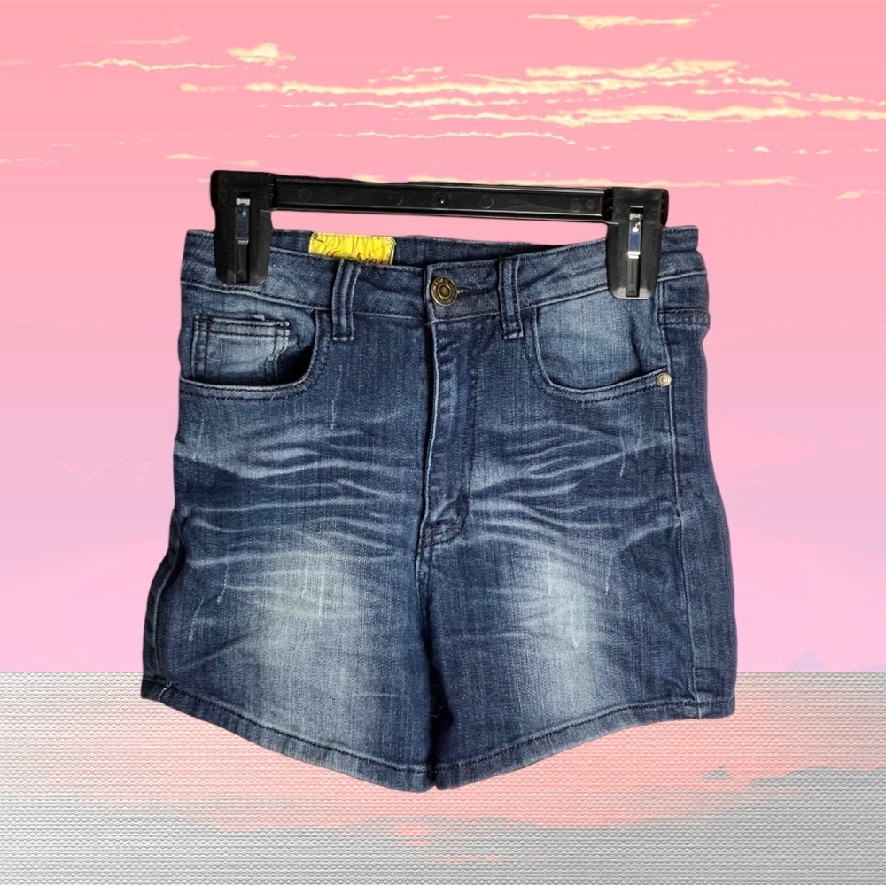 Machine Blue Jean Shorts w Ripped Back Pockets Wm 28 (Italy M)